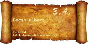 Becse Albert névjegykártya